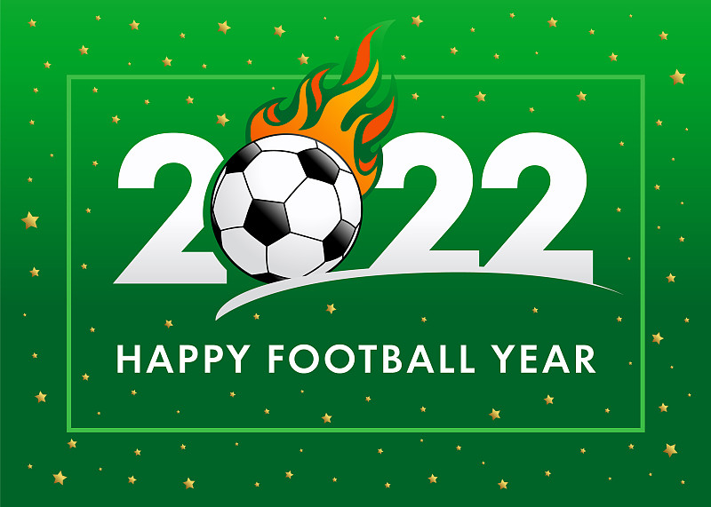 2022足球年快乐绿旗图片下载