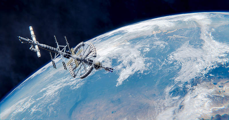 3D太空空间站高清插图插画图片