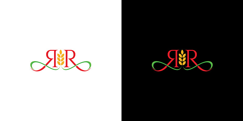 现代和专业的rr首字母农场标志插画图片