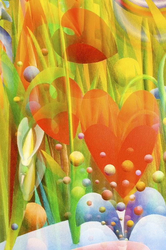 心之梦幻花园，丙烯画，艺术家格哈德·克劳斯，克里夫特尔，德国，欧洲图片下载