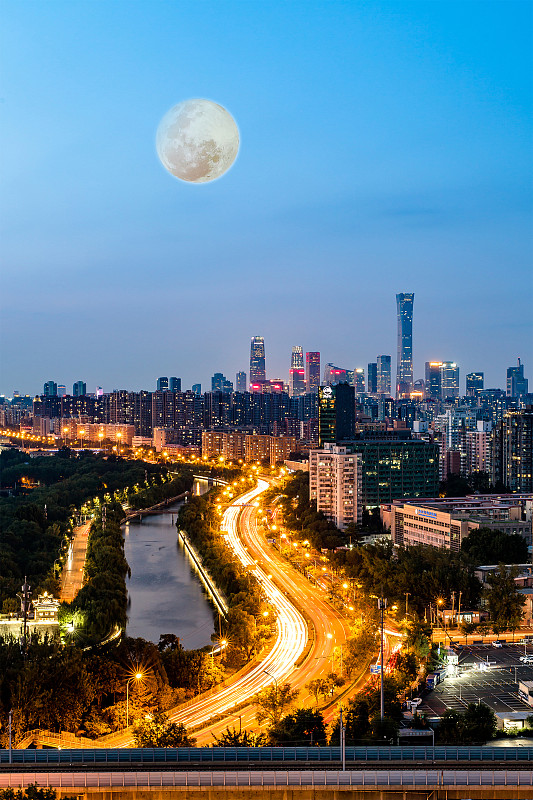 夜色下的北京CBD图片下载