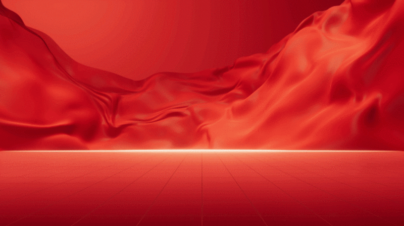 红色流动布料背景3D渲染插画下载