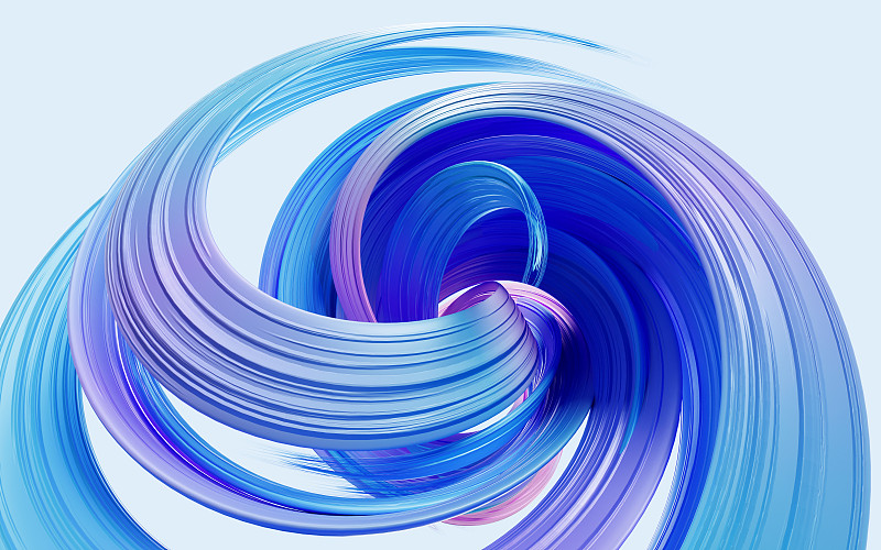 流动的粒子与曲线3D渲染图片下载