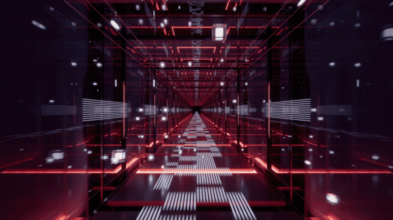 科技感线条空间隧道3D渲染图片下载