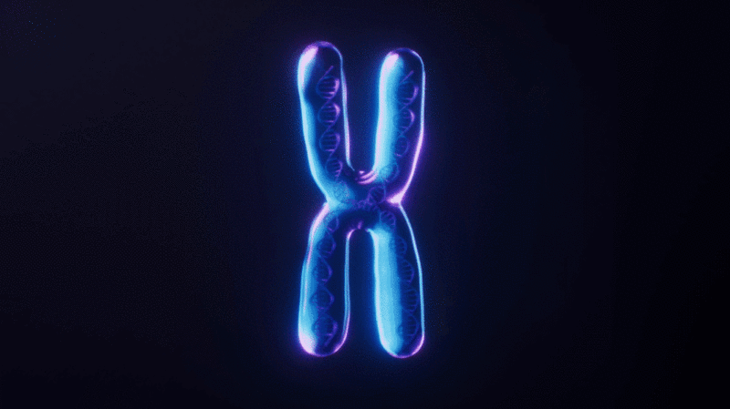 染色体与霓虹灯光效果循环动画3D渲染图片下载