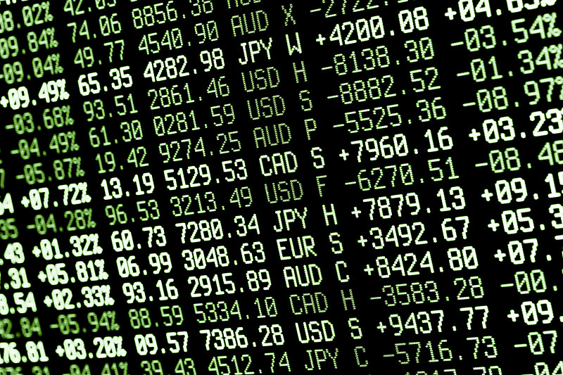 交易室股票市场屏幕为绿色图片下载