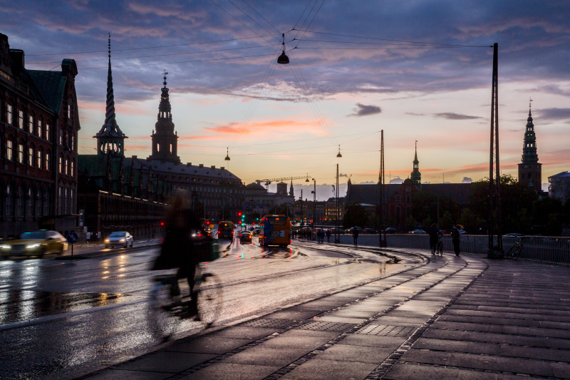 日落时的哥本哈根中心图片下载