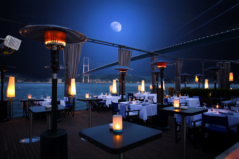 土耳其伊斯坦布尔博斯普鲁斯的豪华餐厅和夜总会图片下载