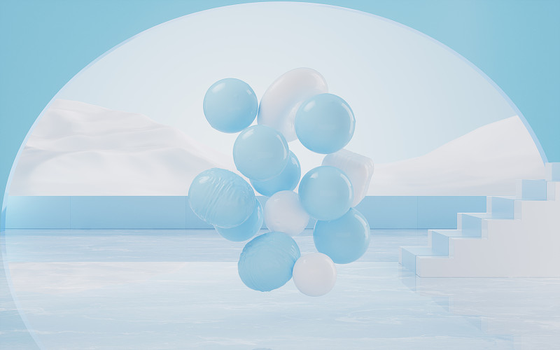 软球，创意几何背景，3d渲染。图片下载