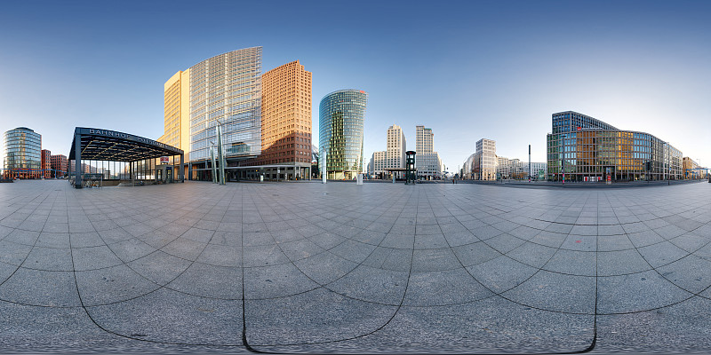 360°全景现代建筑在波茨坦广场图片下载