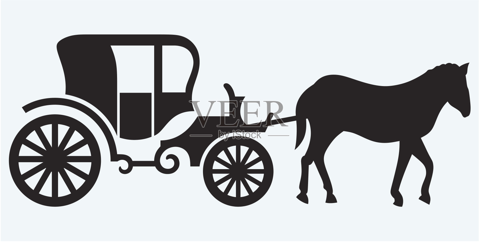 老式马车和马车插画图片素材