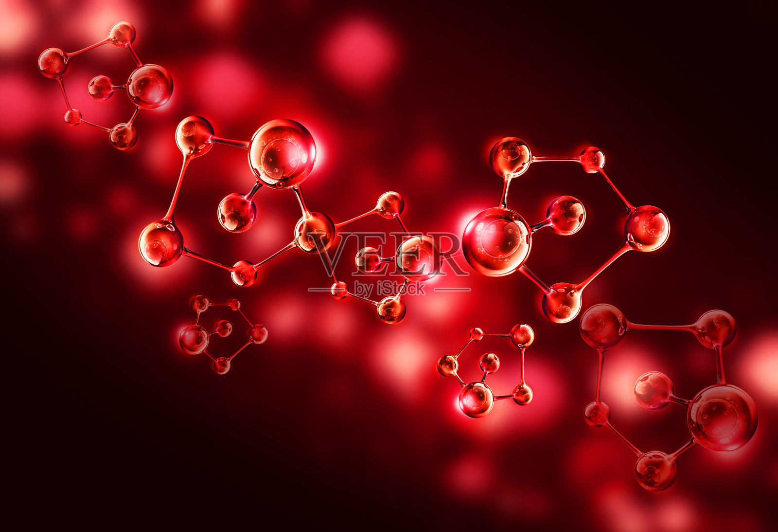 红色的分子照片摄影图片