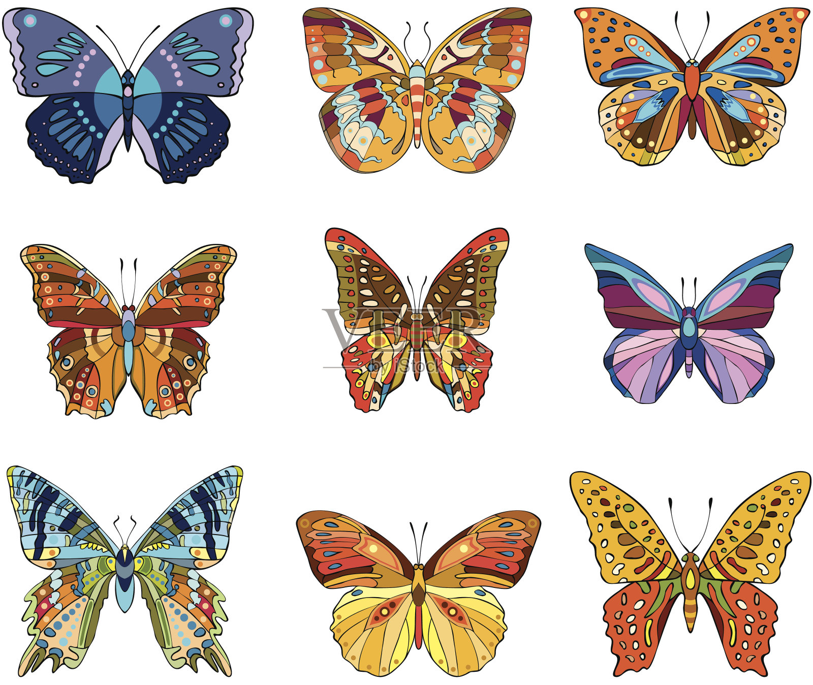 蝴蝶组设计元素图片