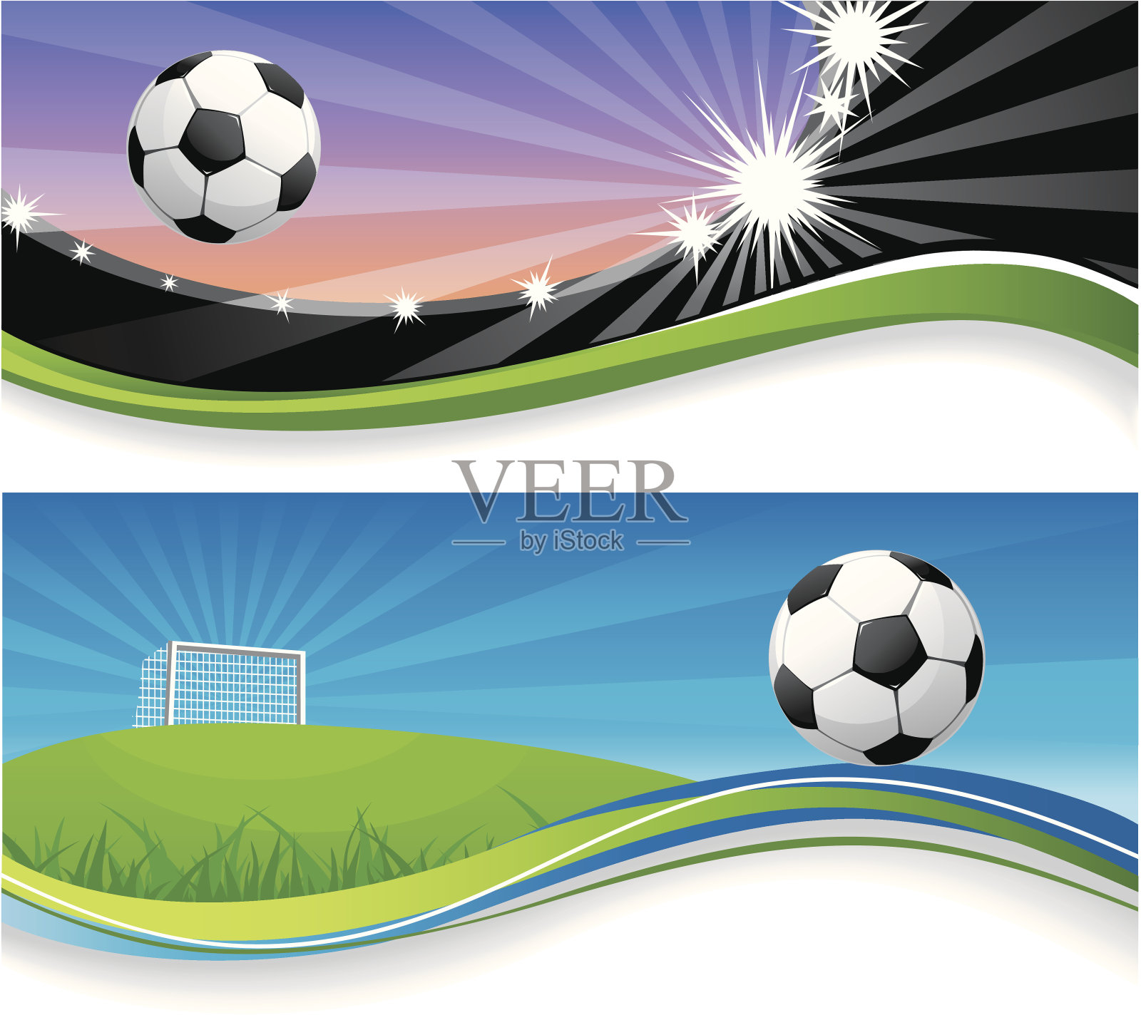 足球的旗帜插画图片素材