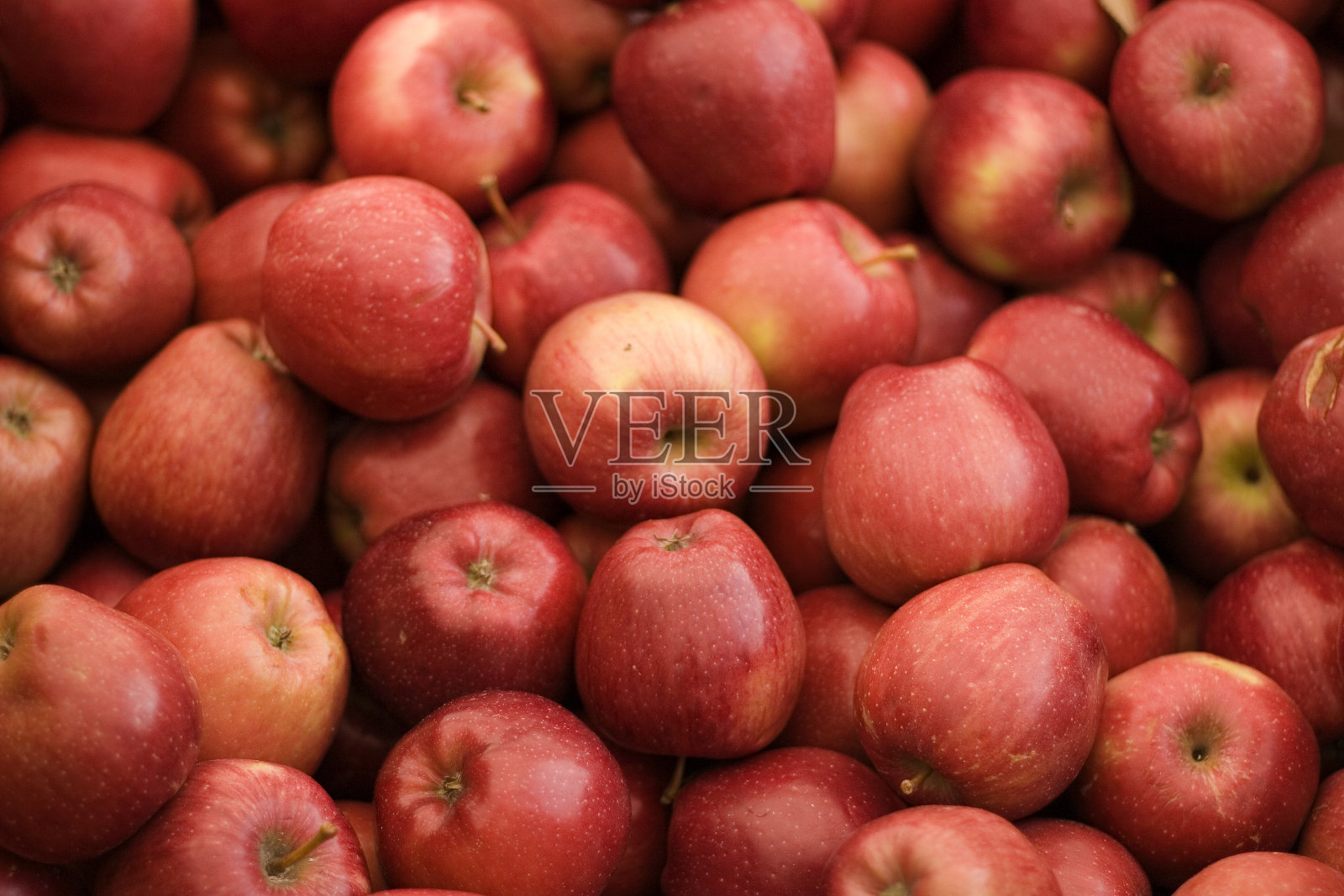 一串成熟的红苹果的特写照片摄影图片