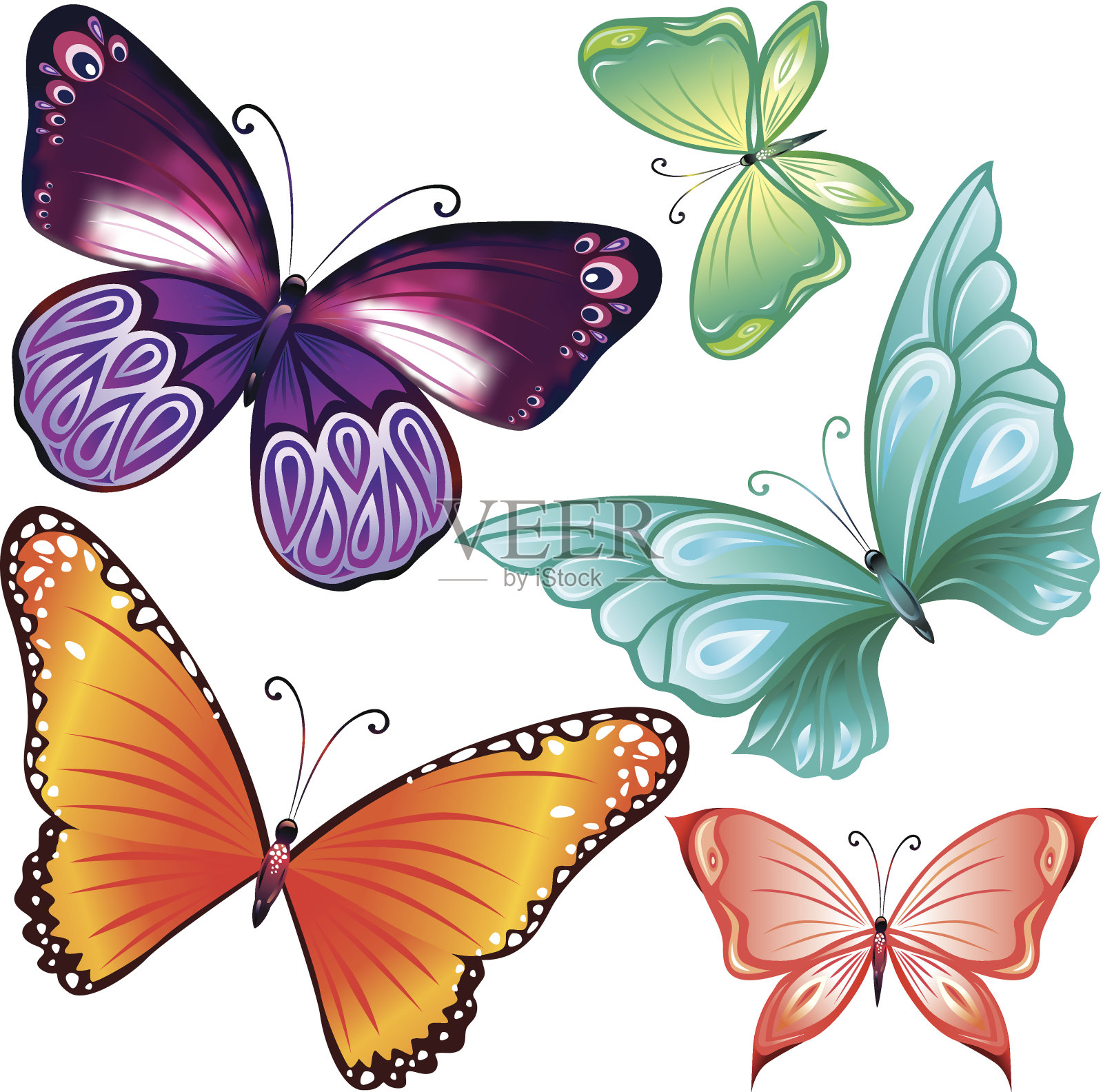 蝴蝶组设计元素图片