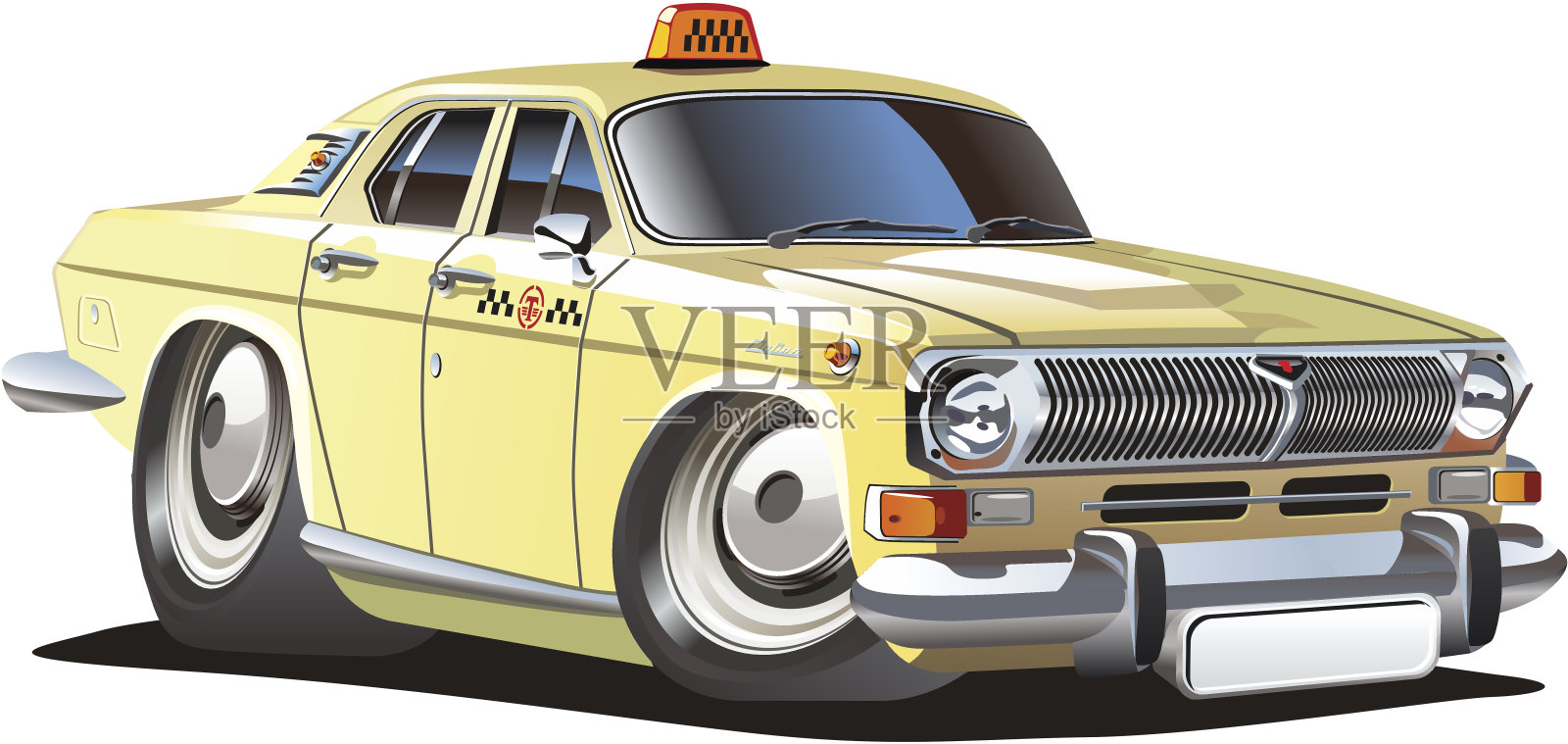 卡通出租车插画图片素材