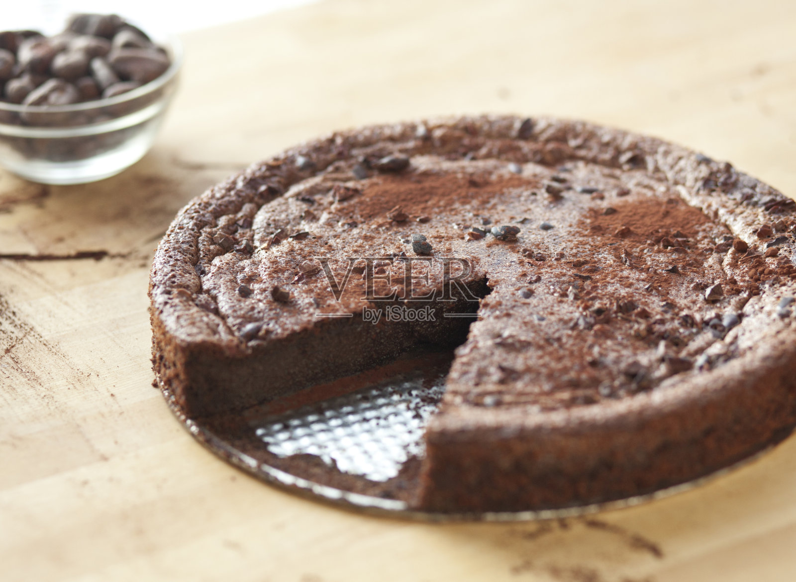美味的无面粉巧克力蛋糕照片摄影图片
