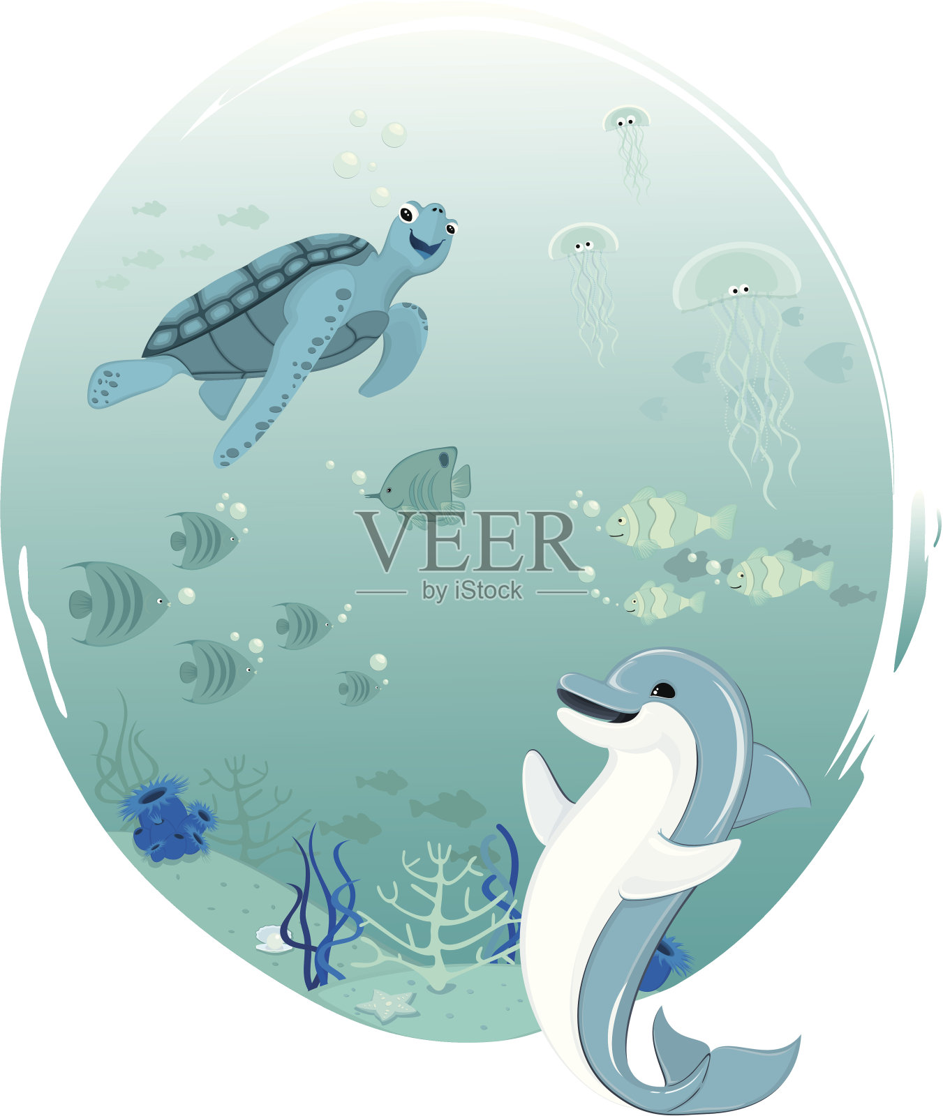 海洋生物插画图片素材