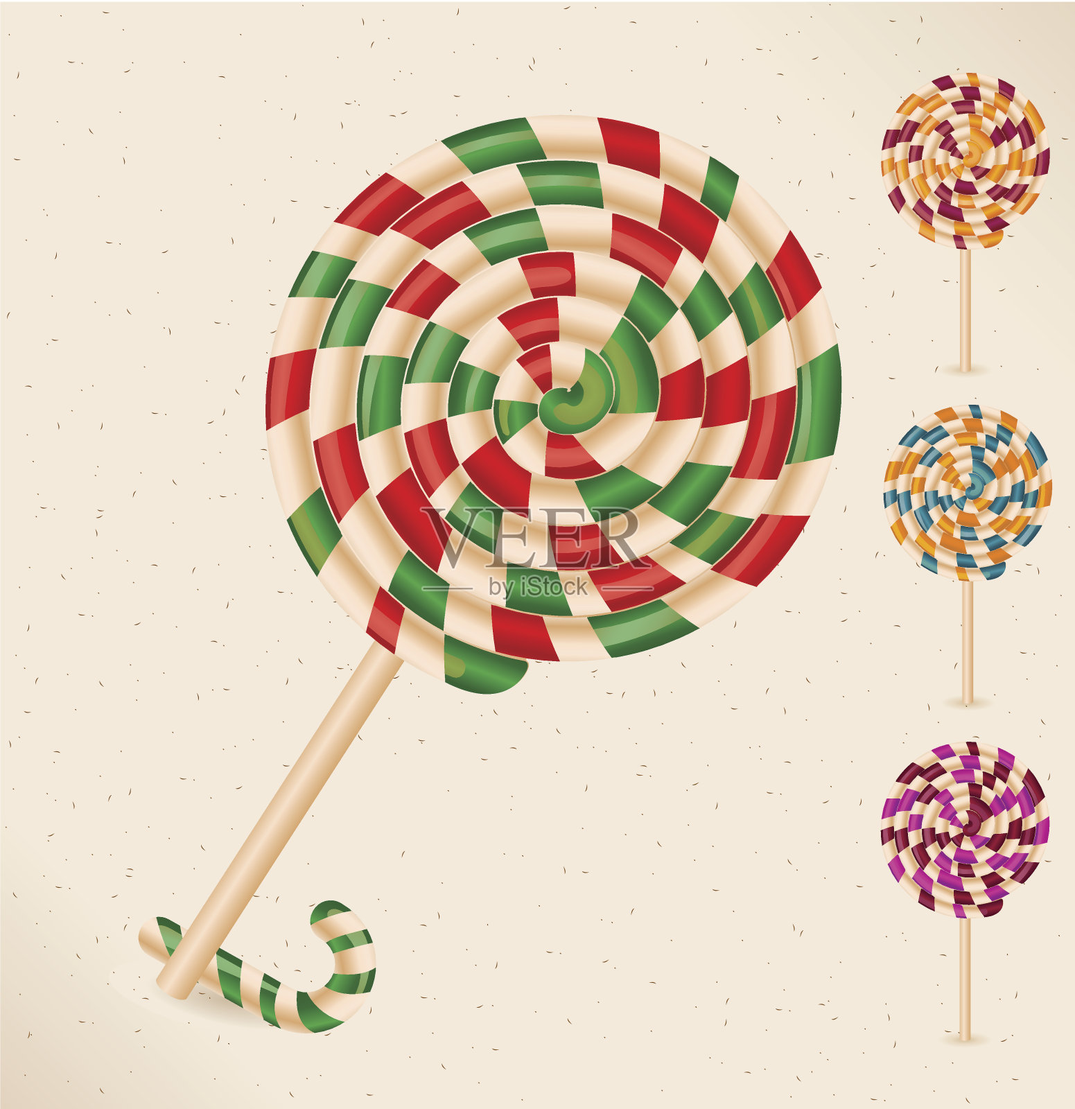 棒棒糖和拐杖糖设计元素图片