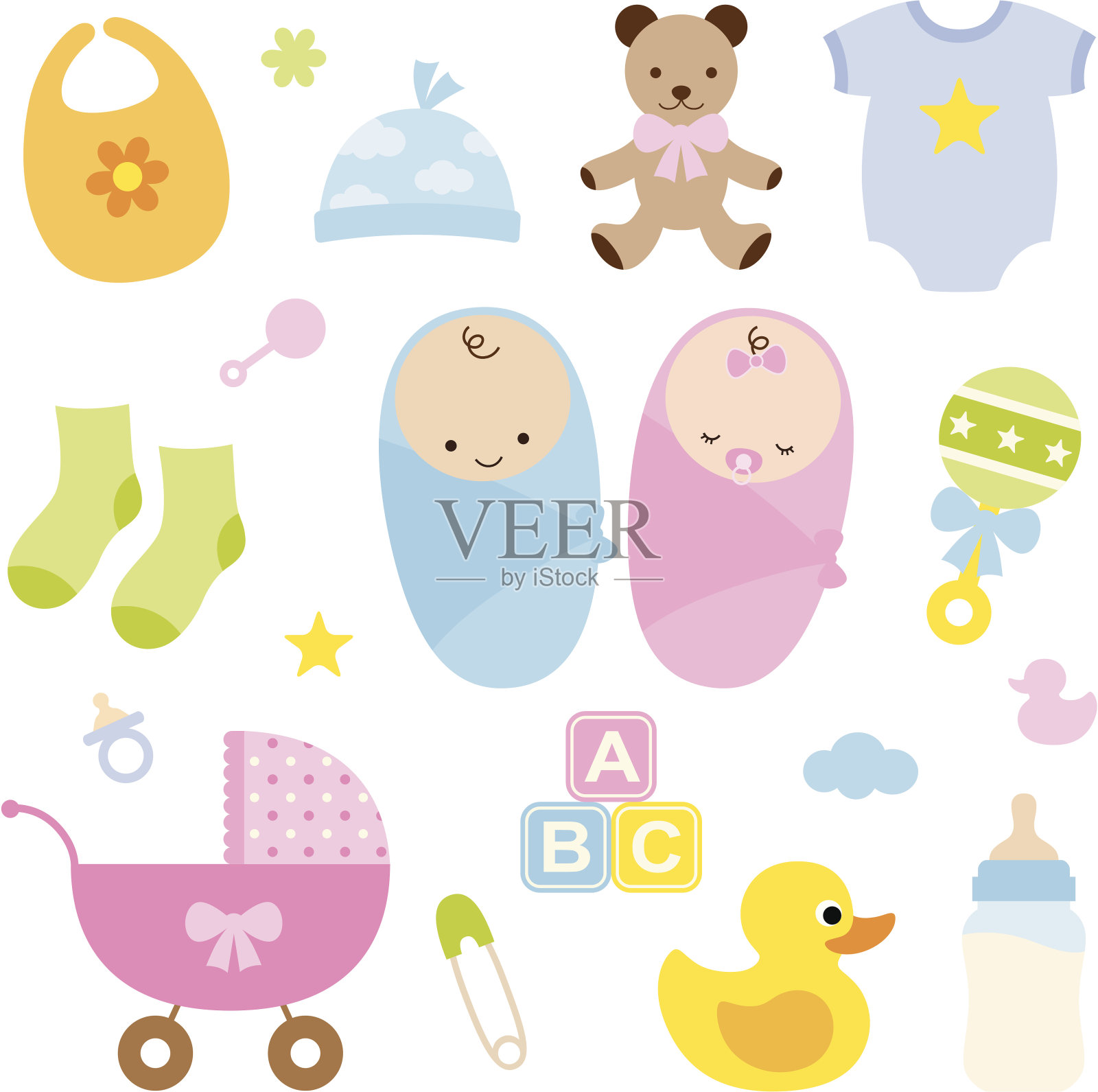 婴儿的设计元素插画图片素材