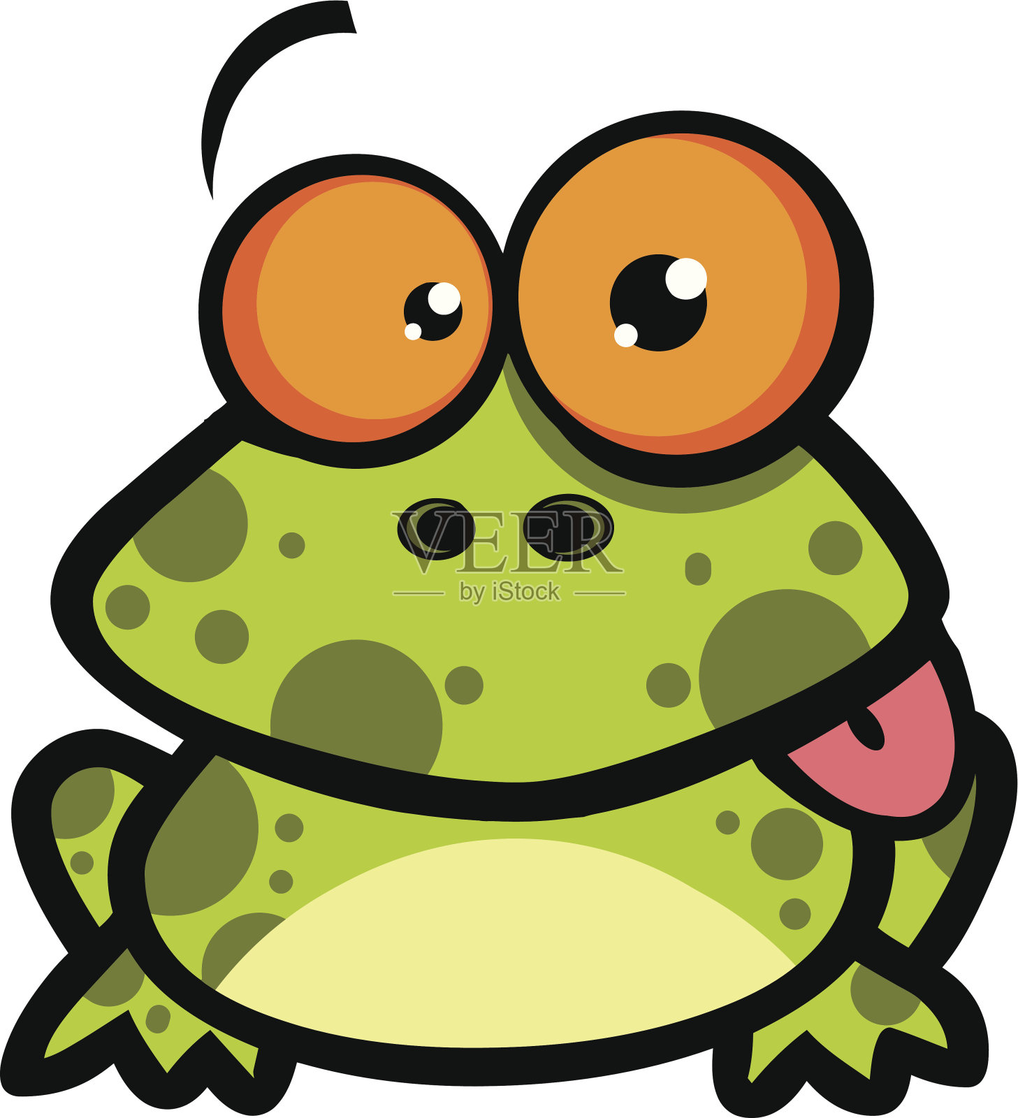 青蛙伸出舌头插画图片素材