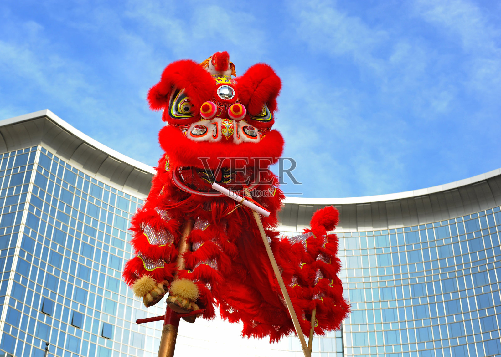 中国狮子服装(用于春节庆典)照片摄影图片