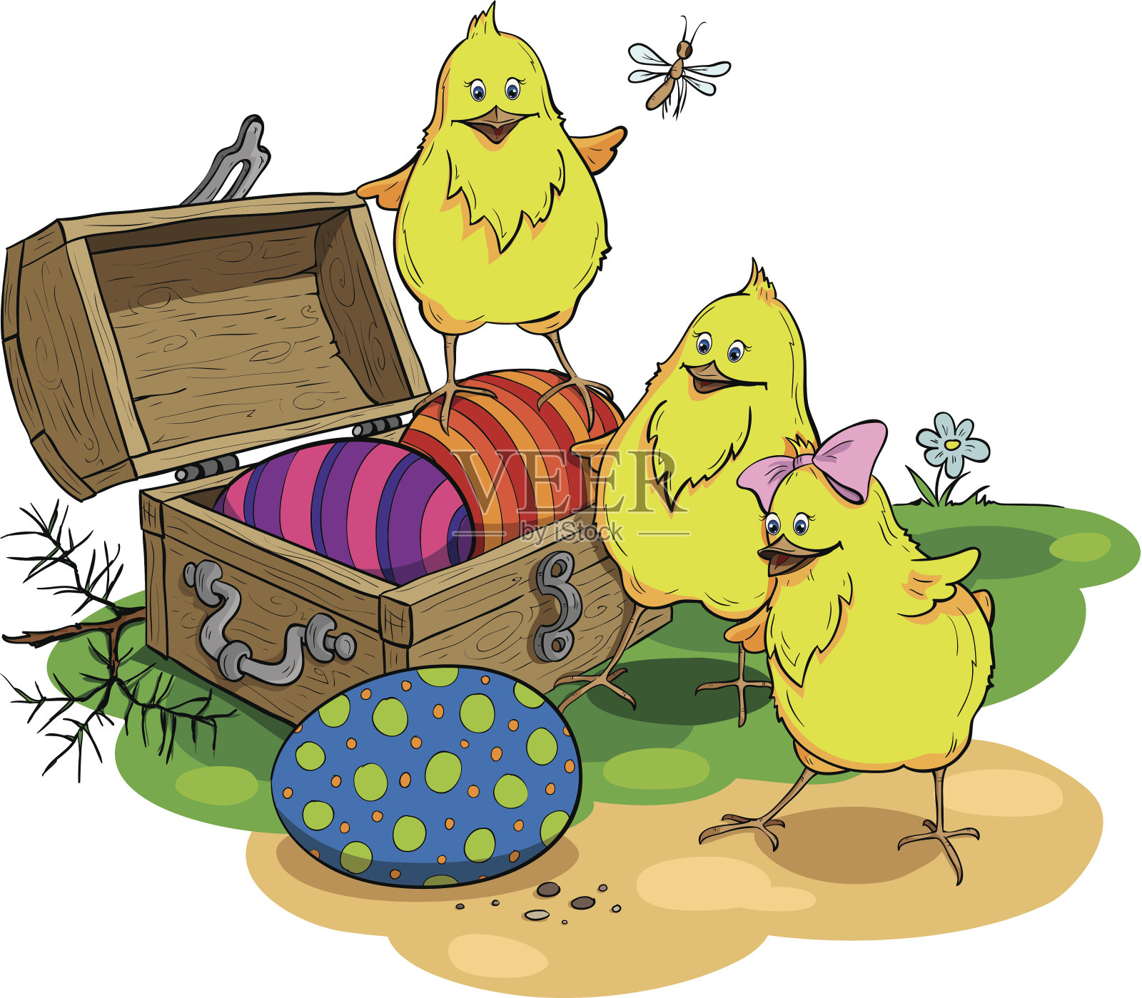 复活节小鸡插画图片素材