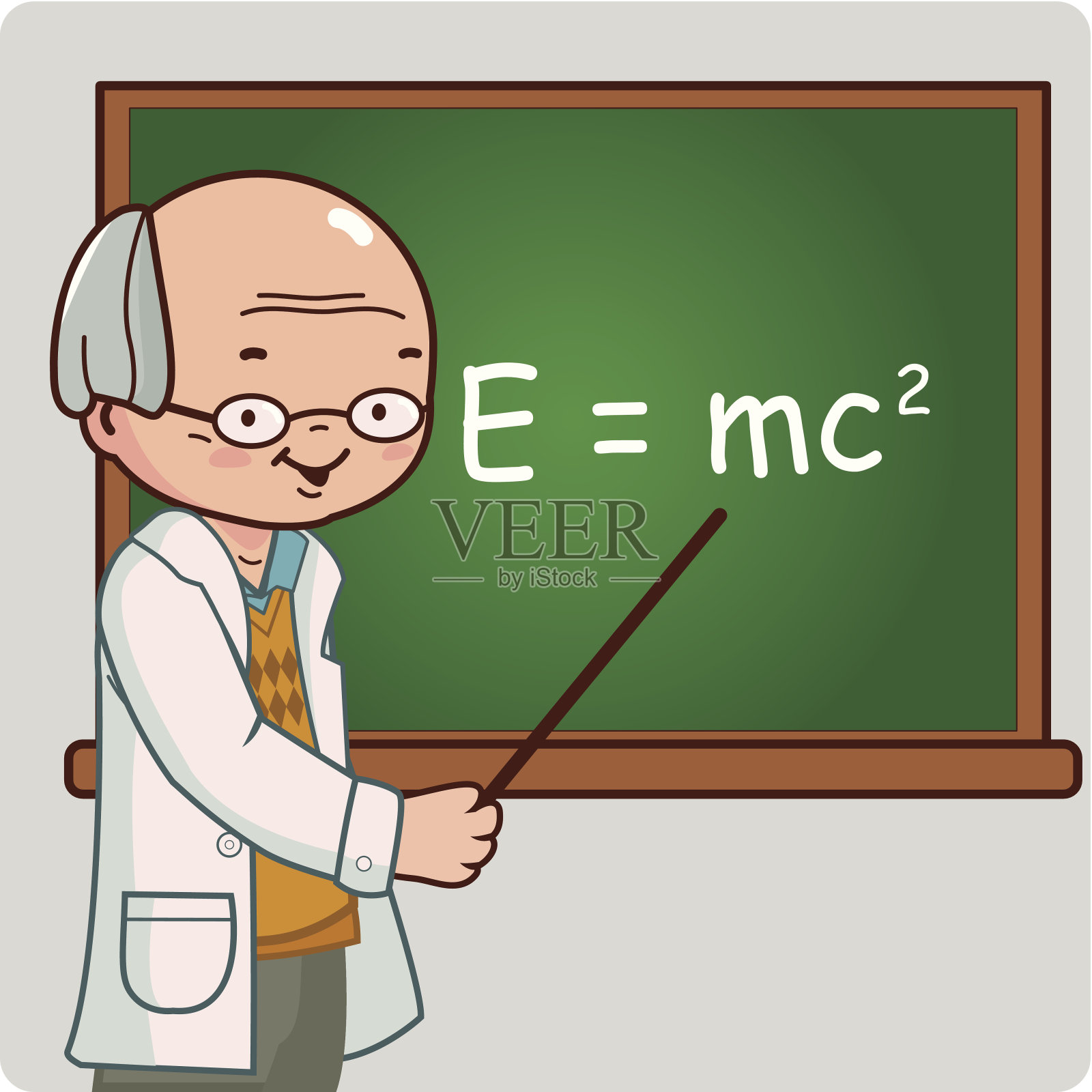科学老师在黑板上插画图片素材