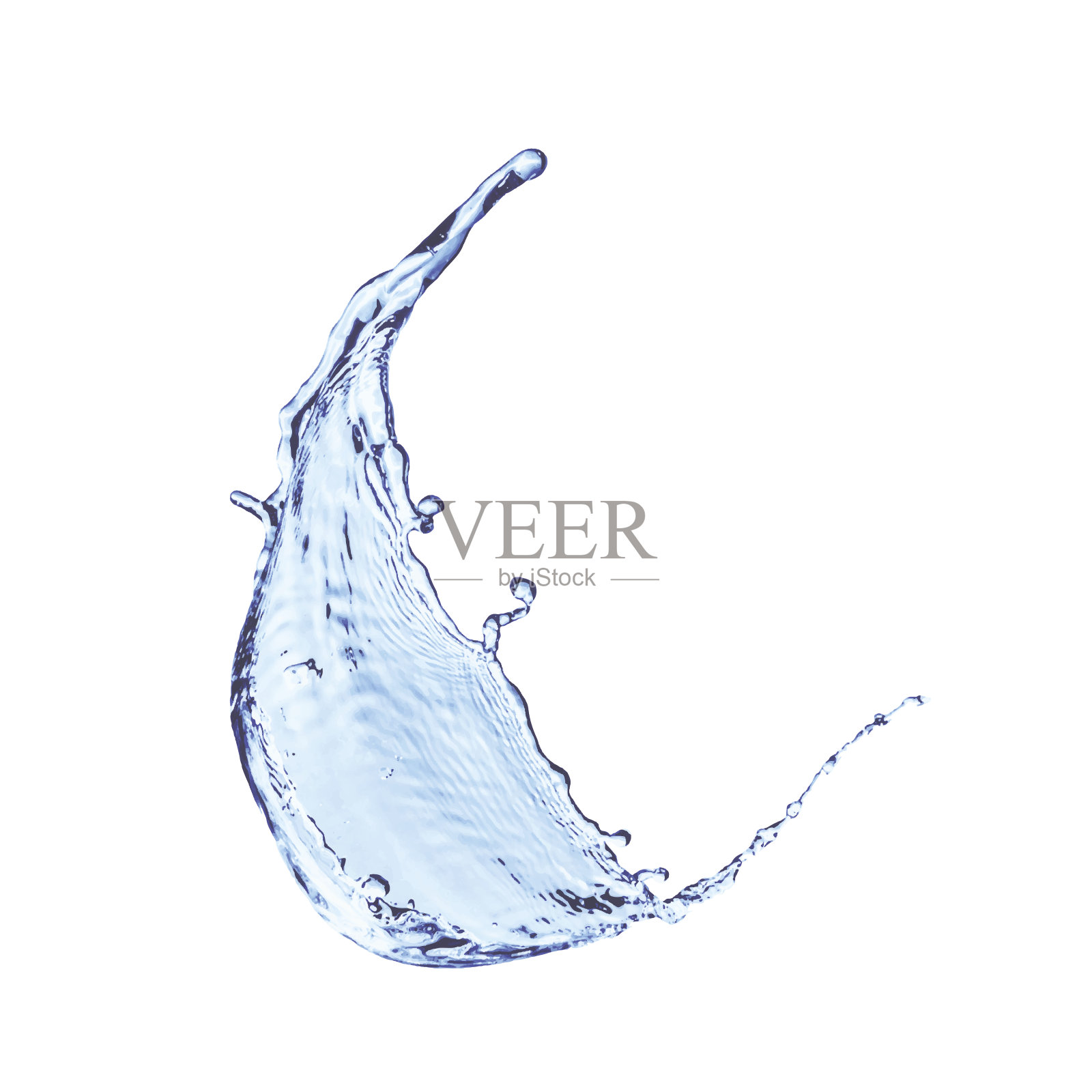 蓝色水花孤立在白色插画图片素材