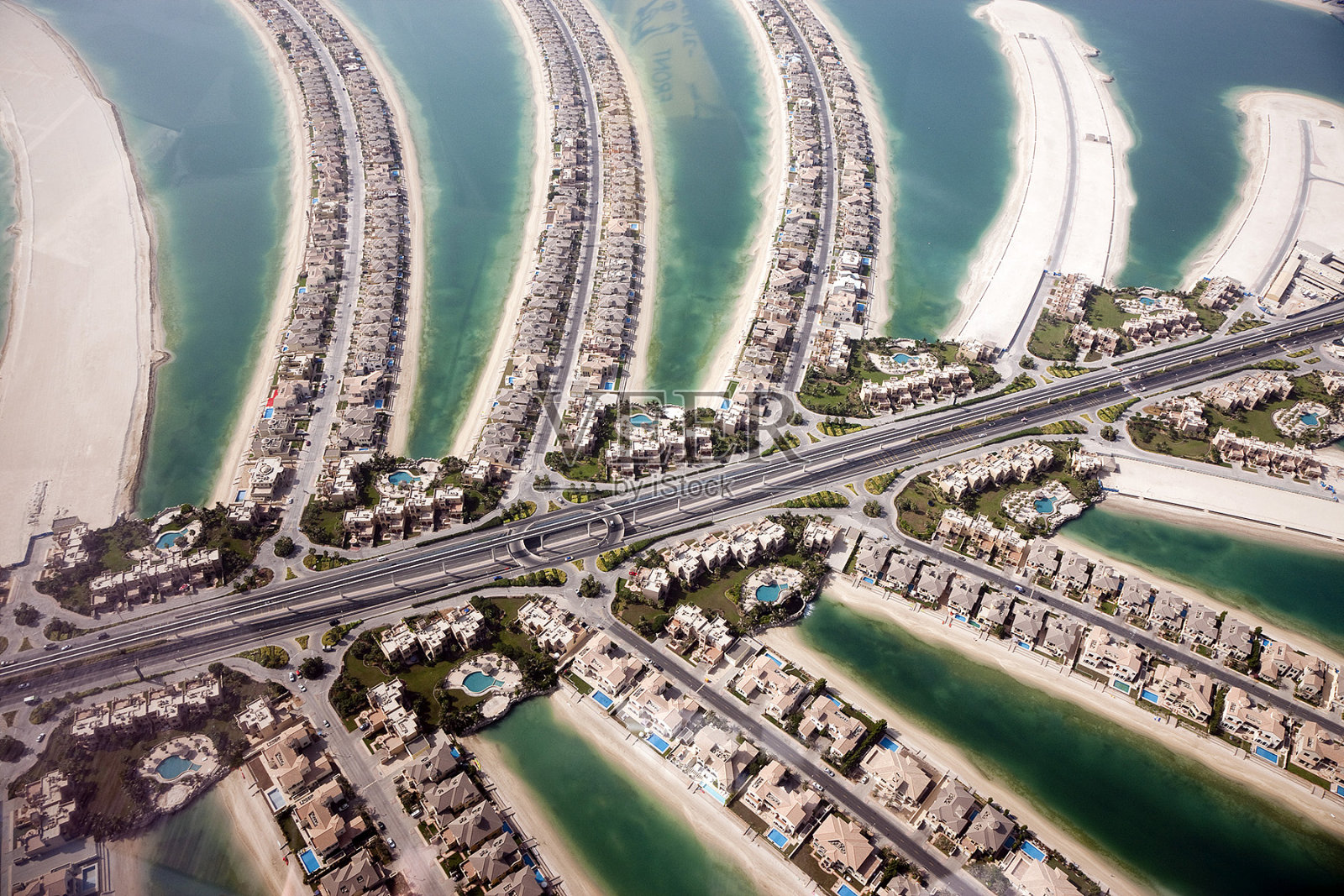 迪拜的海岸线鸟瞰图照片摄影图片