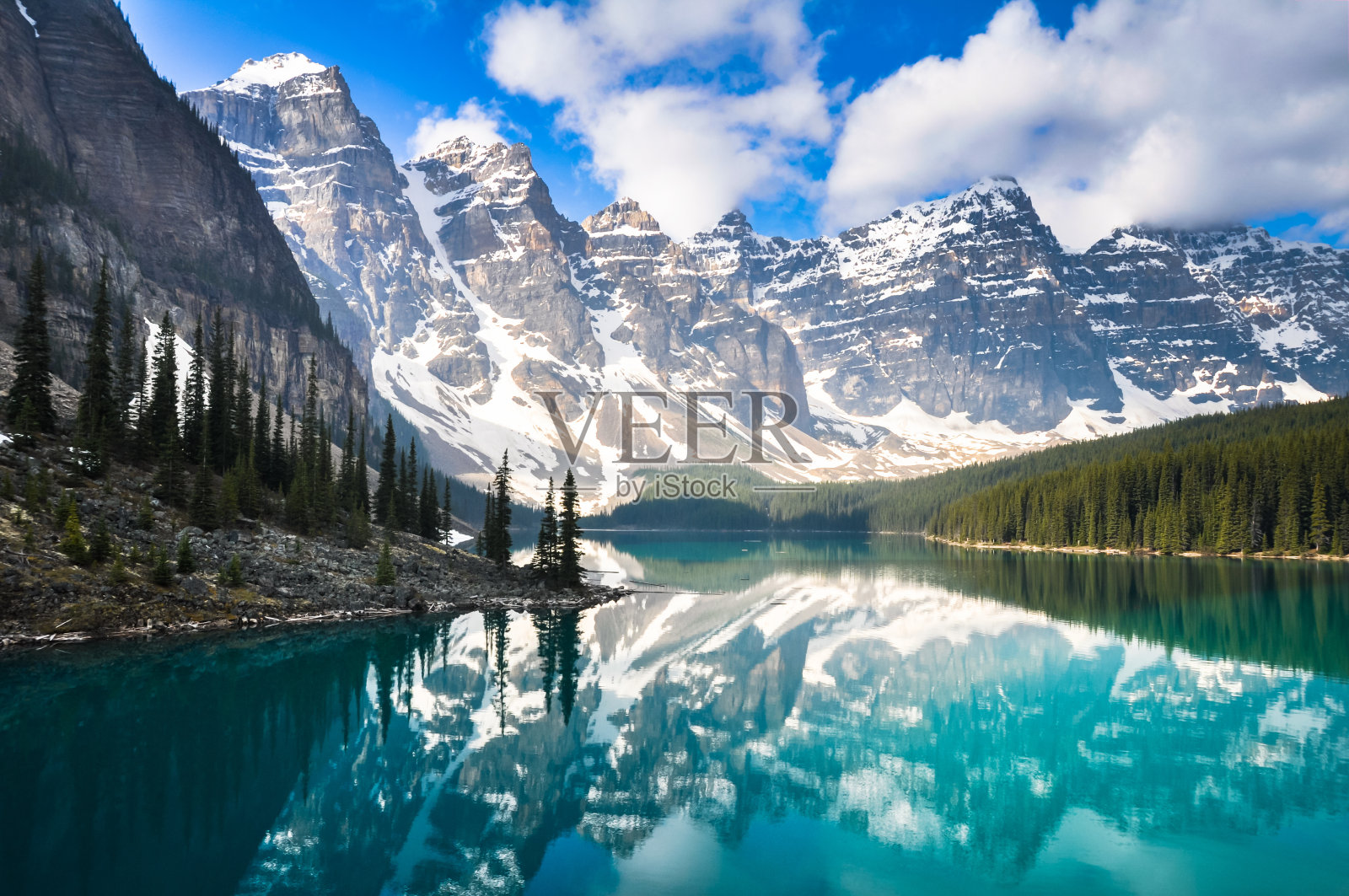 冰碛湖，落基山脉，加拿大照片摄影图片
