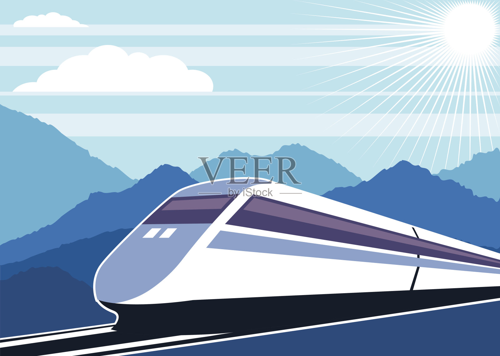 高速列车向量插画图片素材