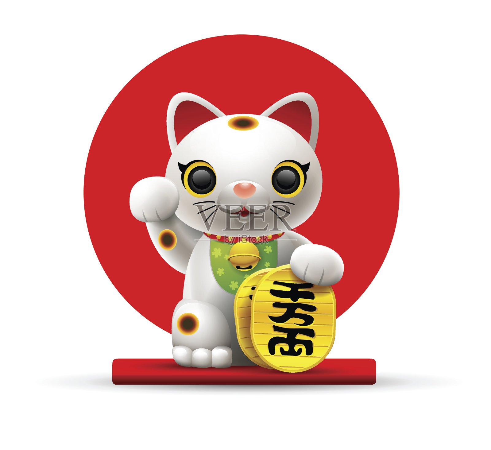 日本的猫maneki设计元素图片
