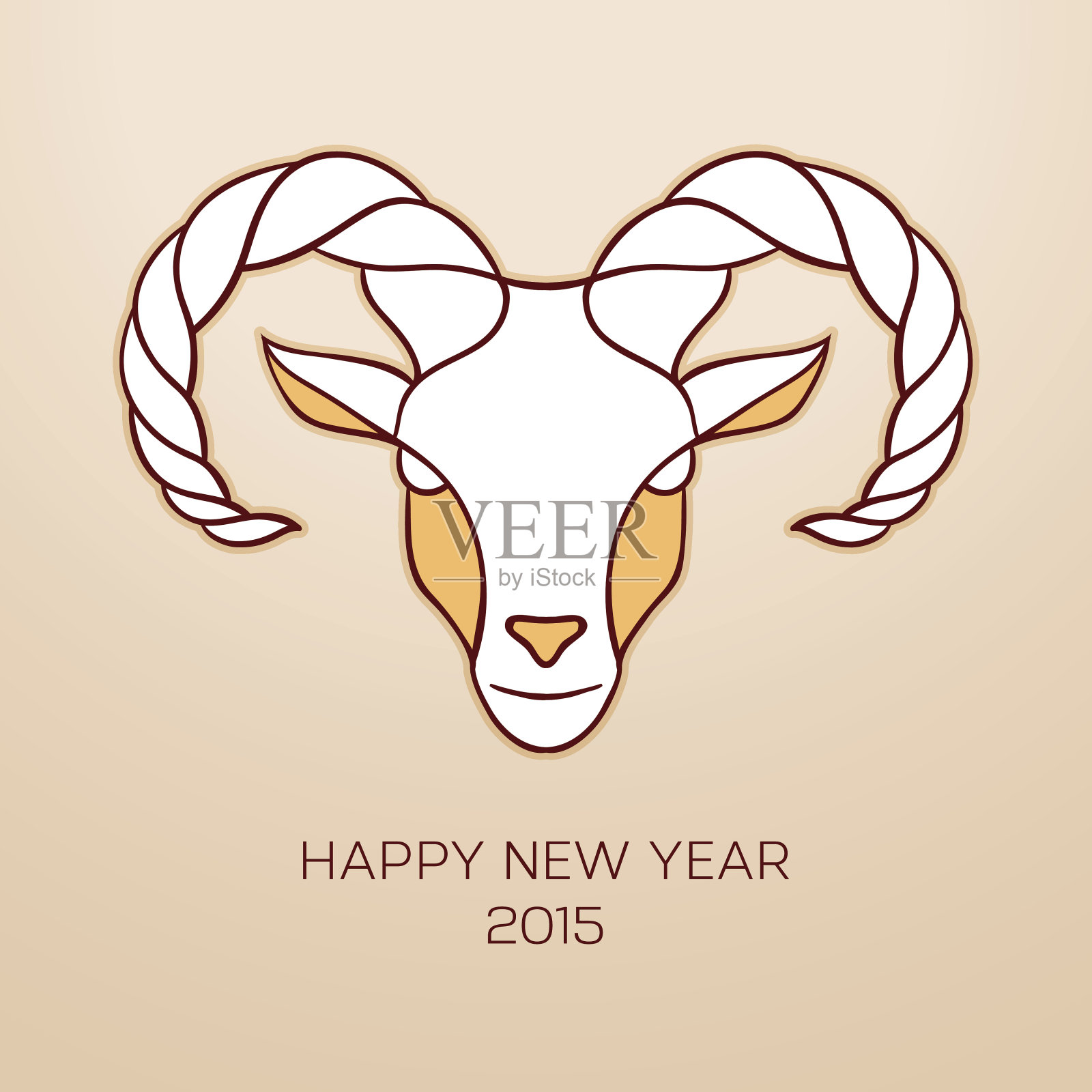山羊是2015年的象征插画图片素材