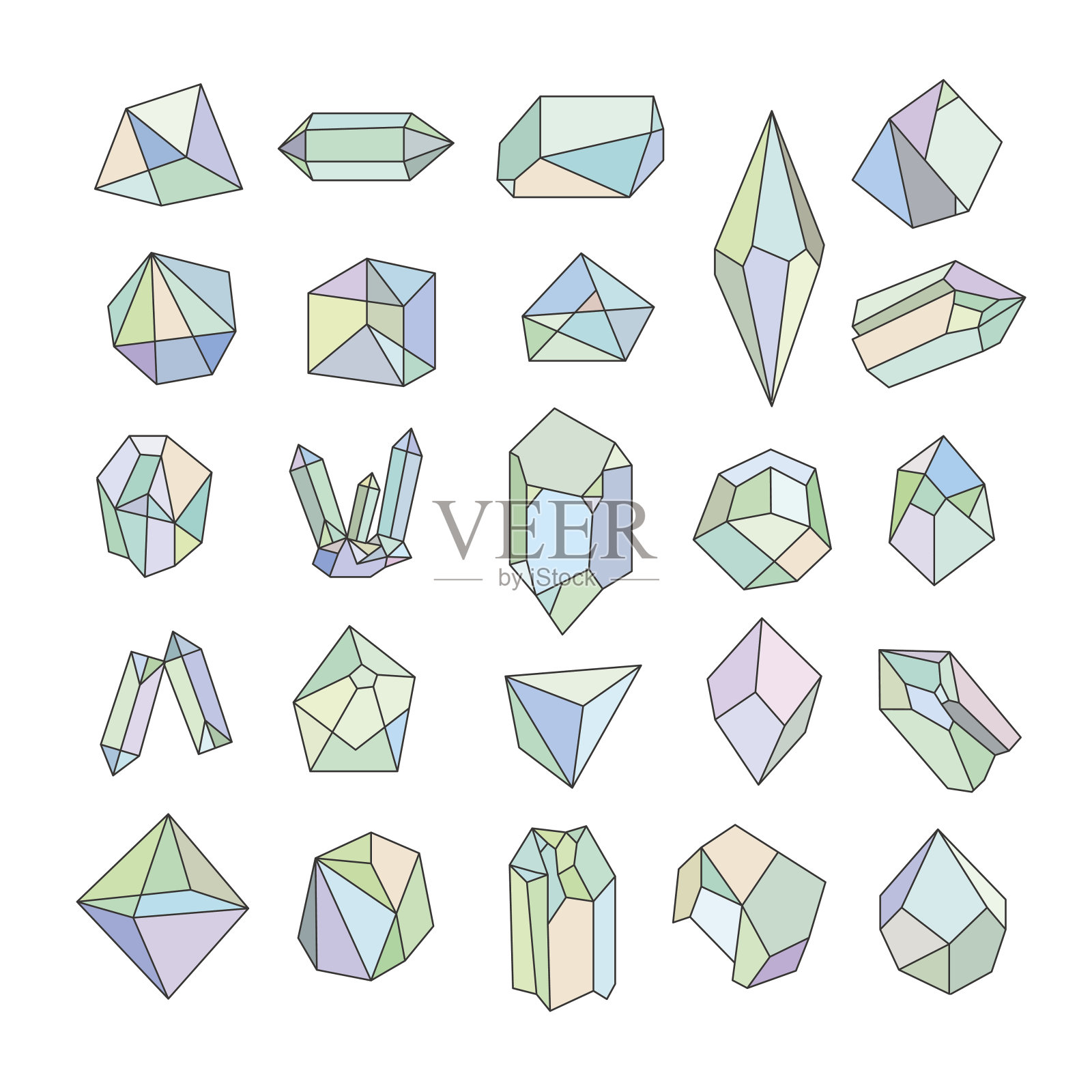的晶体。几何形状。插画图片素材
