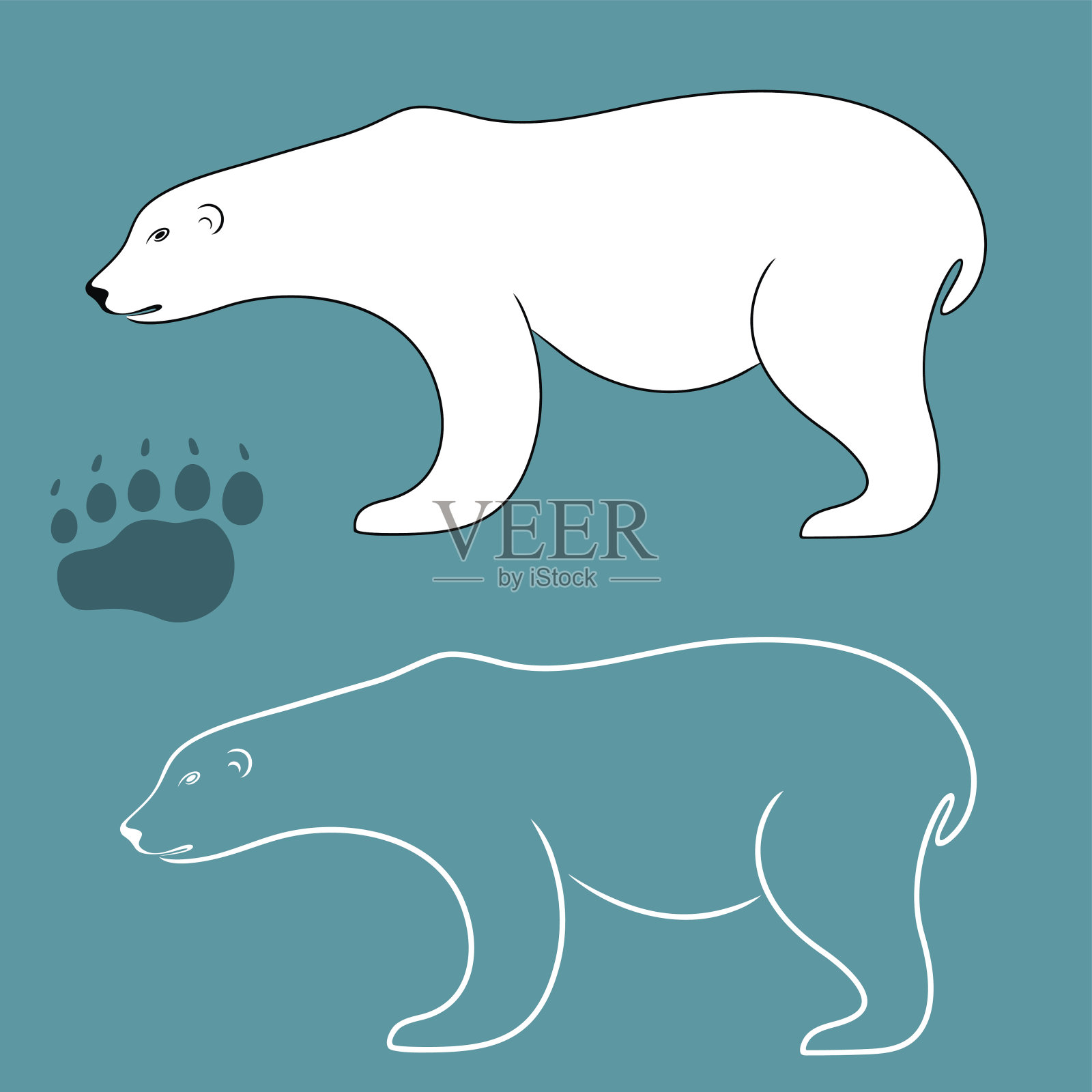 白熊插画图片素材