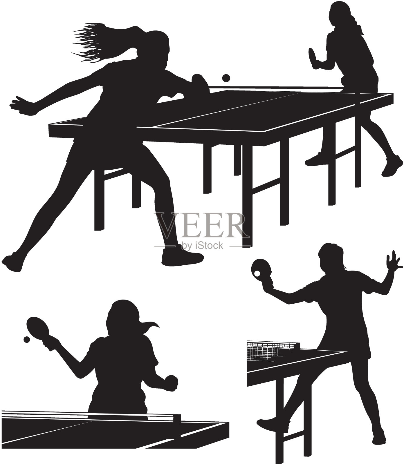 乒乓球轮廓插画图片素材
