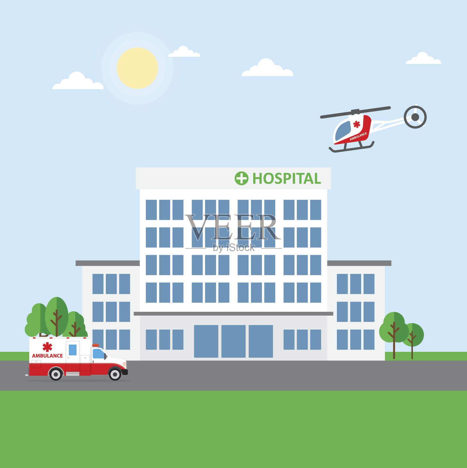 市医院大楼或诊所插画图片素材