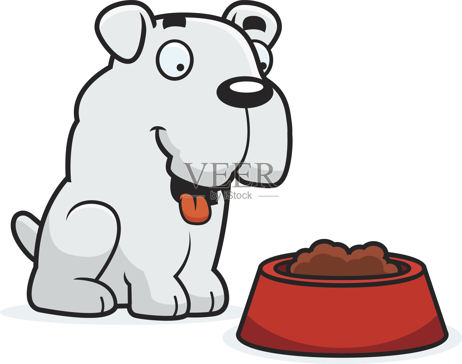卡通斗牛犬的食物设计元素图片