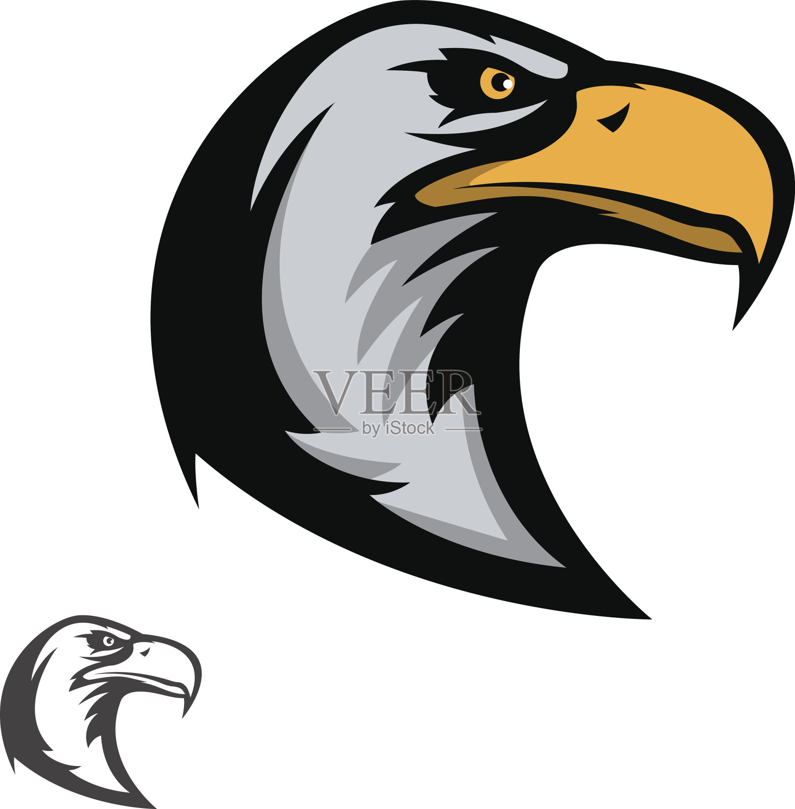 鹰的吉祥物。运动队徽模板。设计元素图片