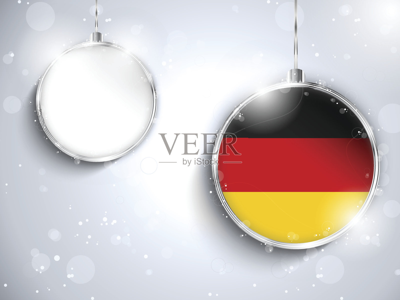 圣诞快乐，德国国旗银球插画图片素材