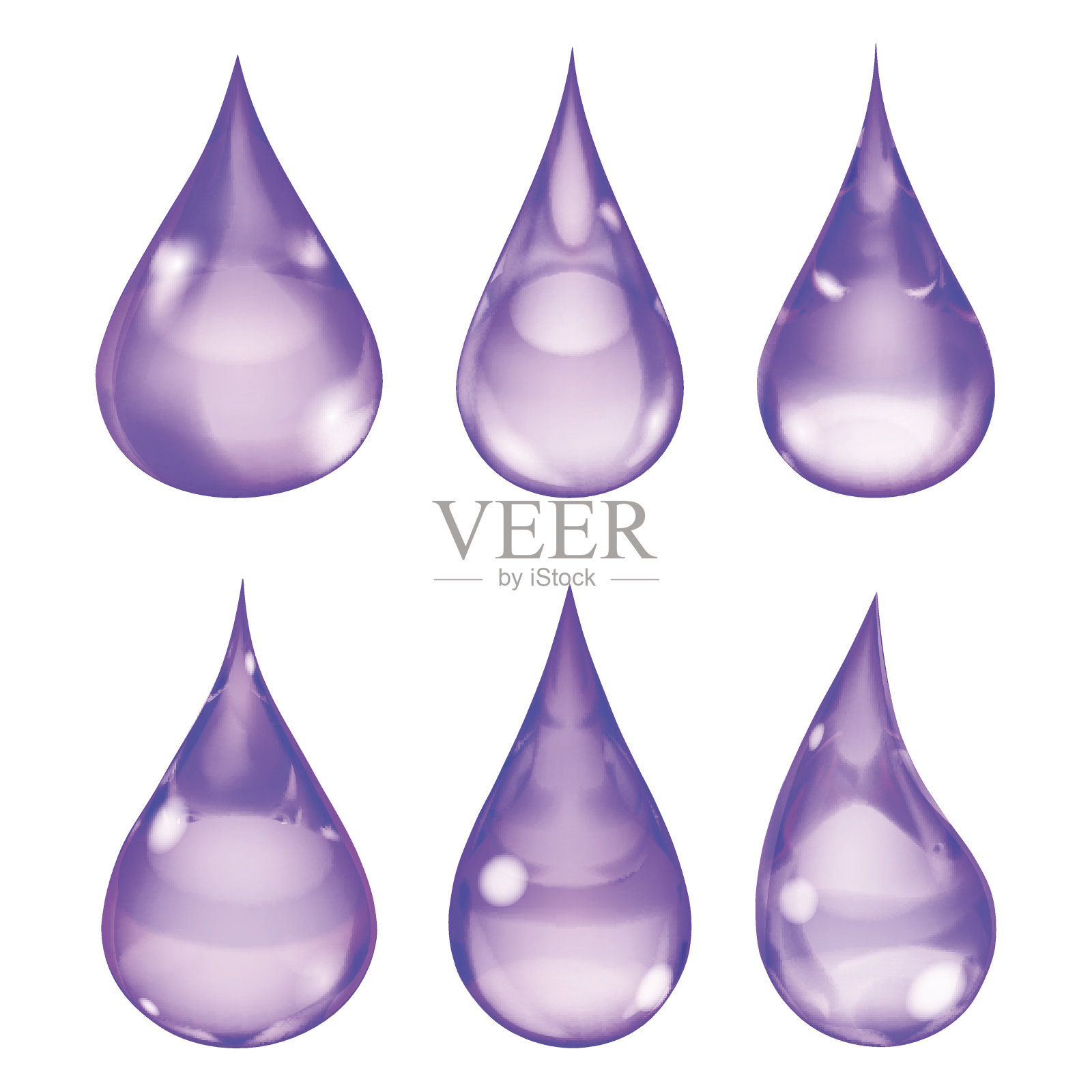 不透明的紫色滴设计元素图片