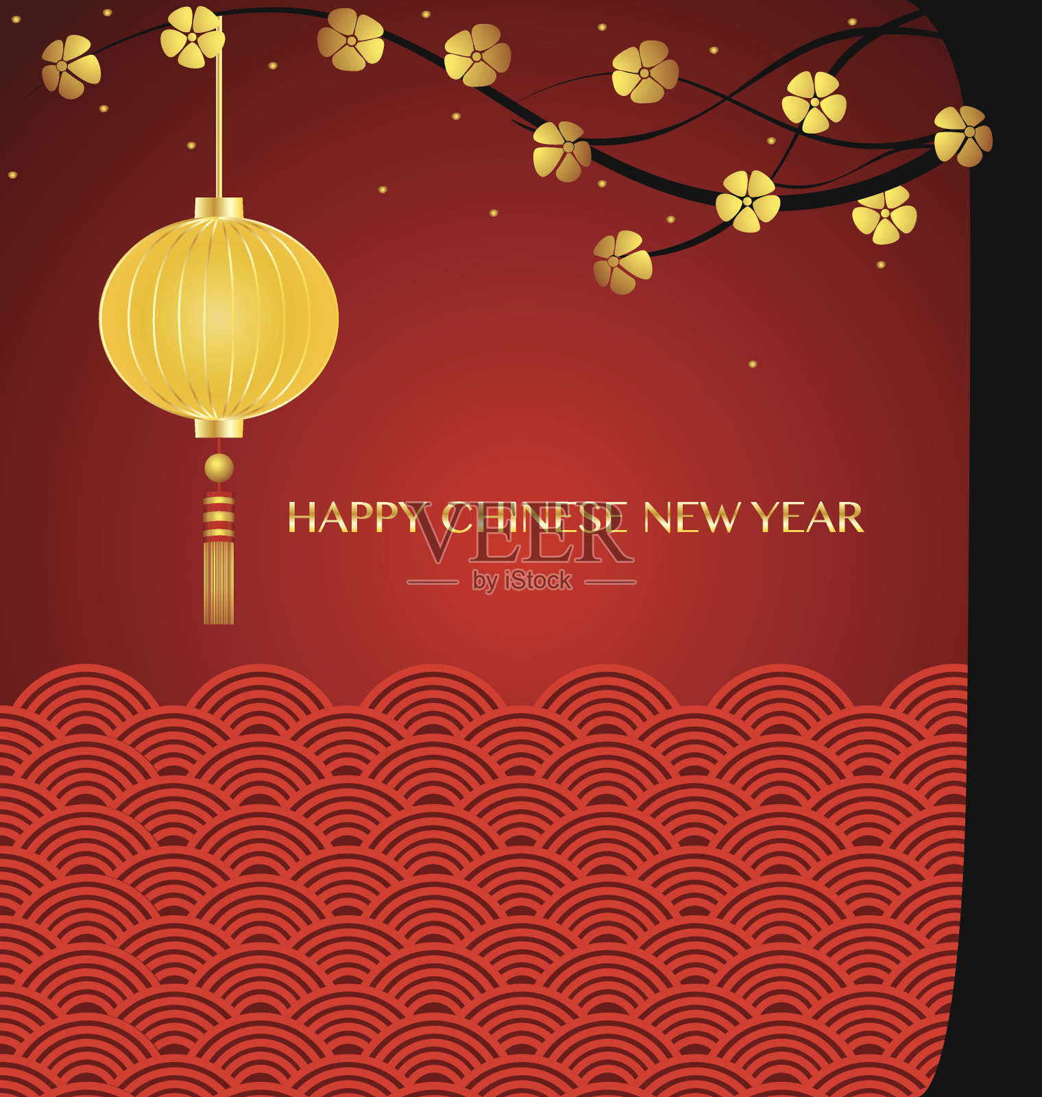 中国新年背景与中国新年装饰ele插画图片素材