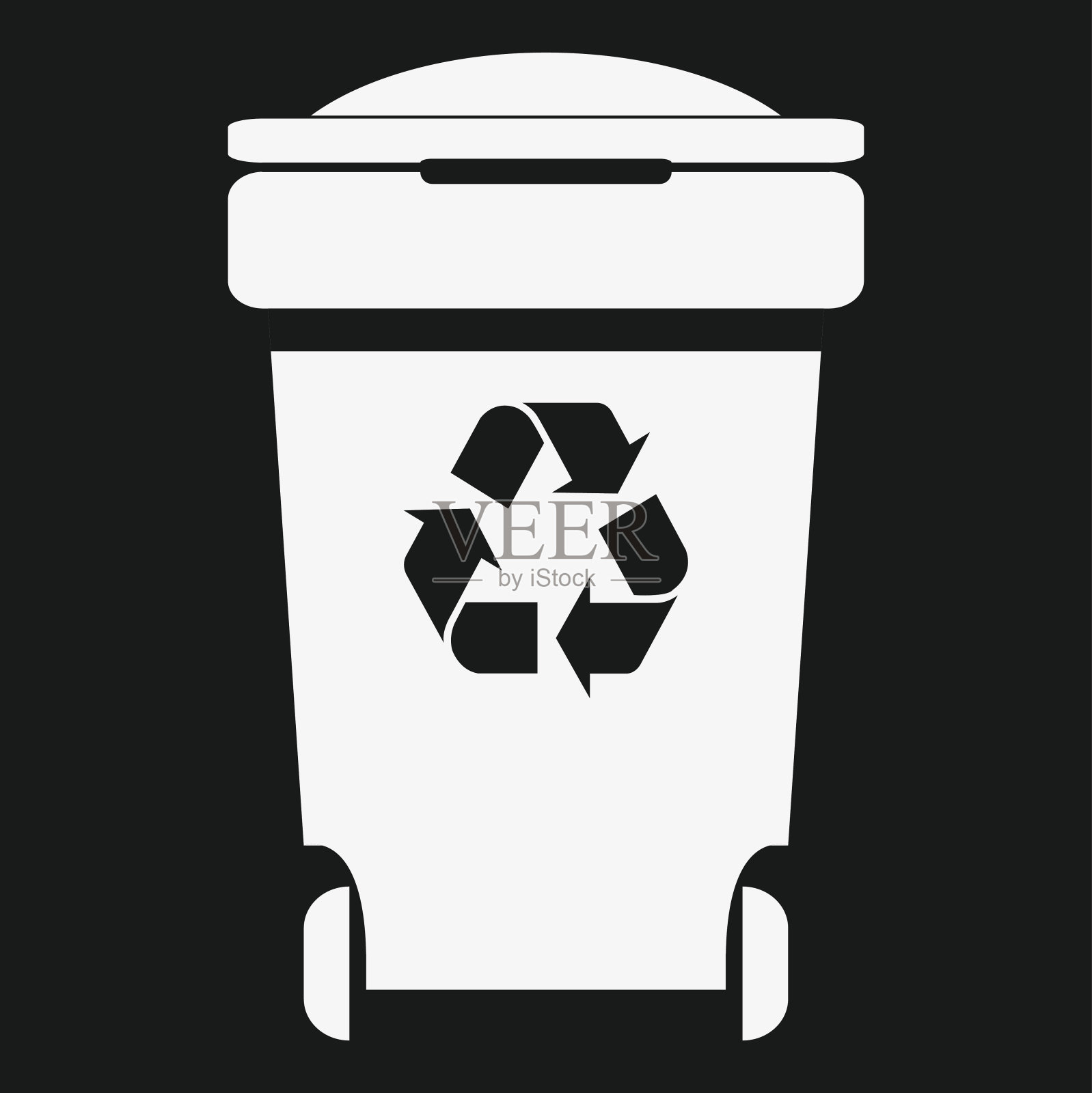 不同颜色的回收垃圾桶矢量图，设计元素图片