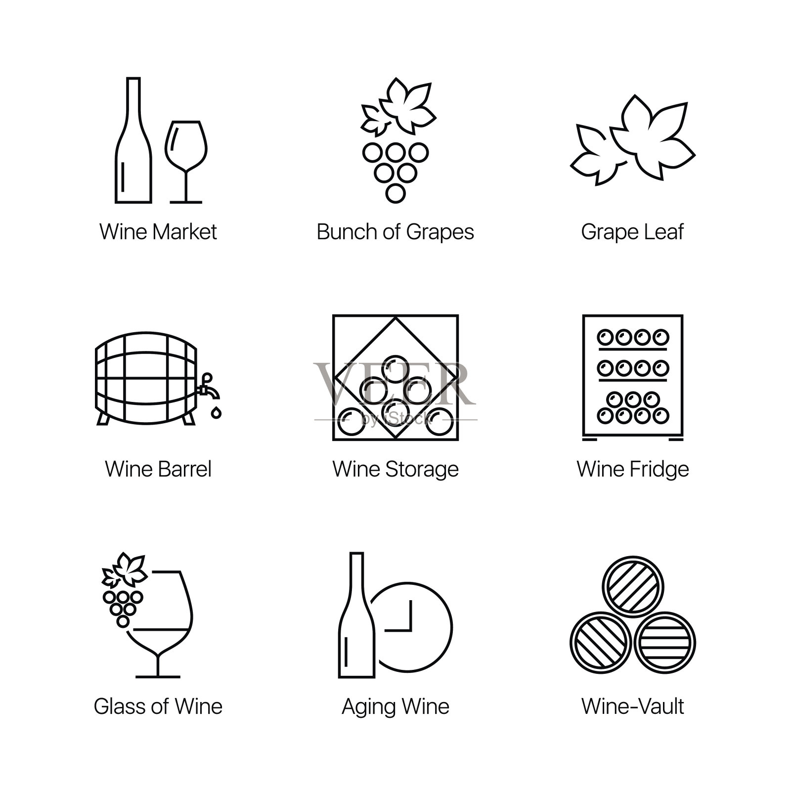 葡萄酒图标集图标素材