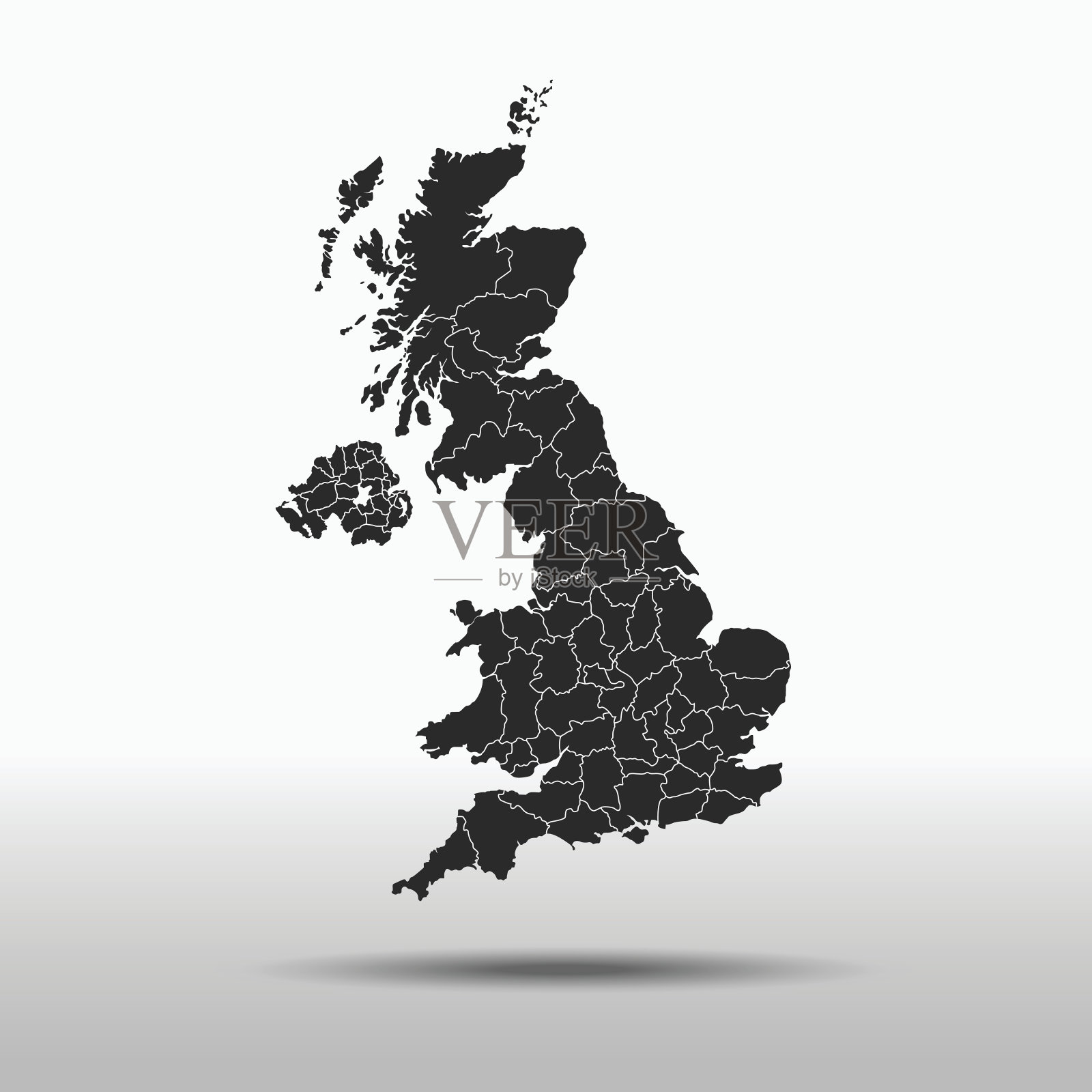 英国地图插画图片素材
