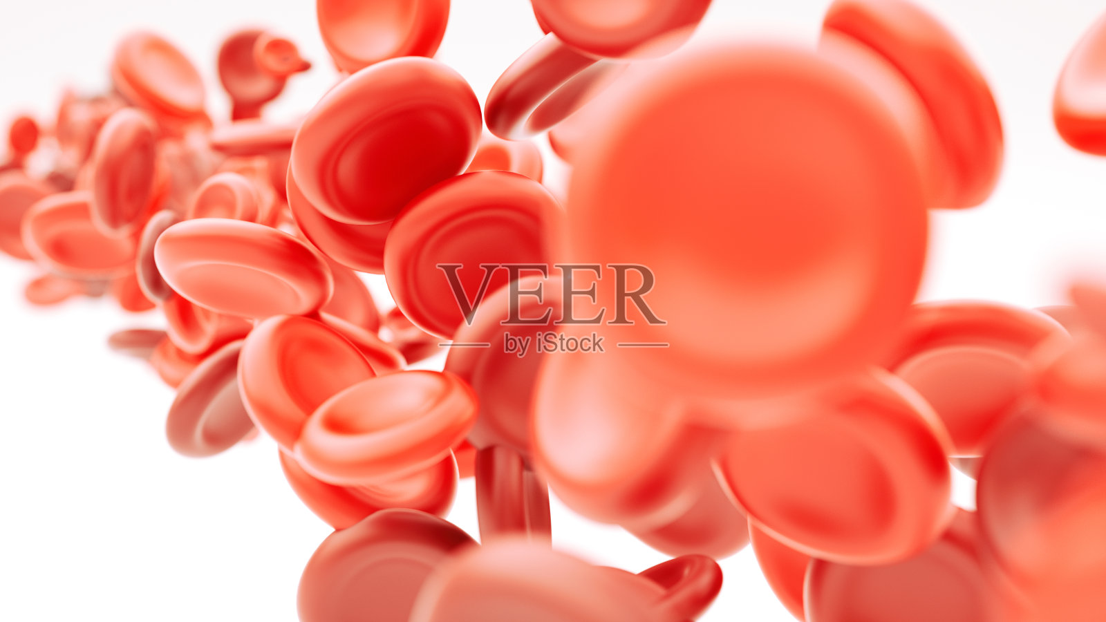 流动的血细胞- 3D渲染插画图片素材