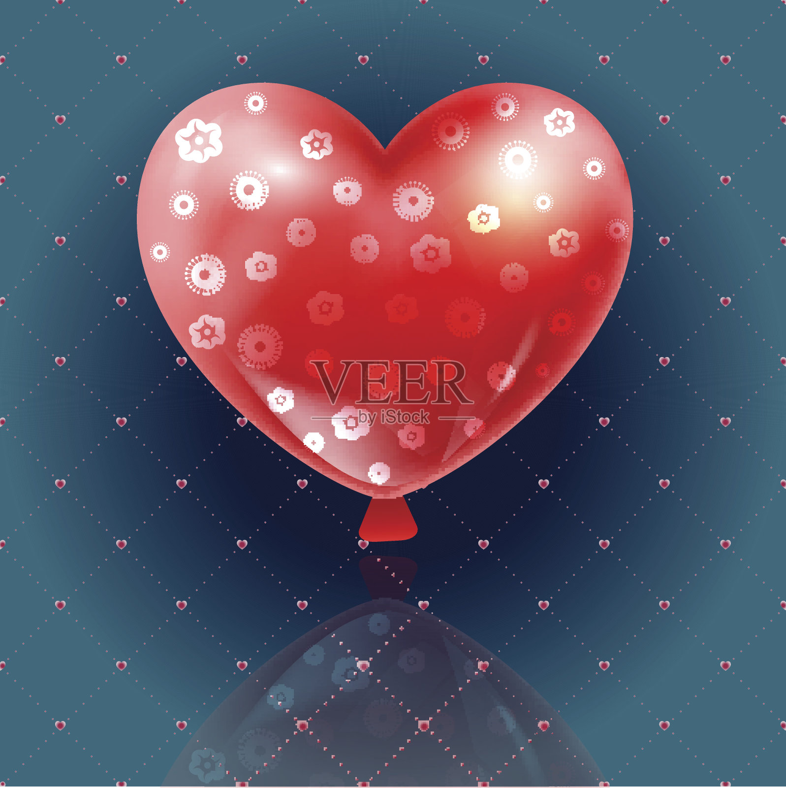 美丽的气球是心形的情人节礼物插画图片素材