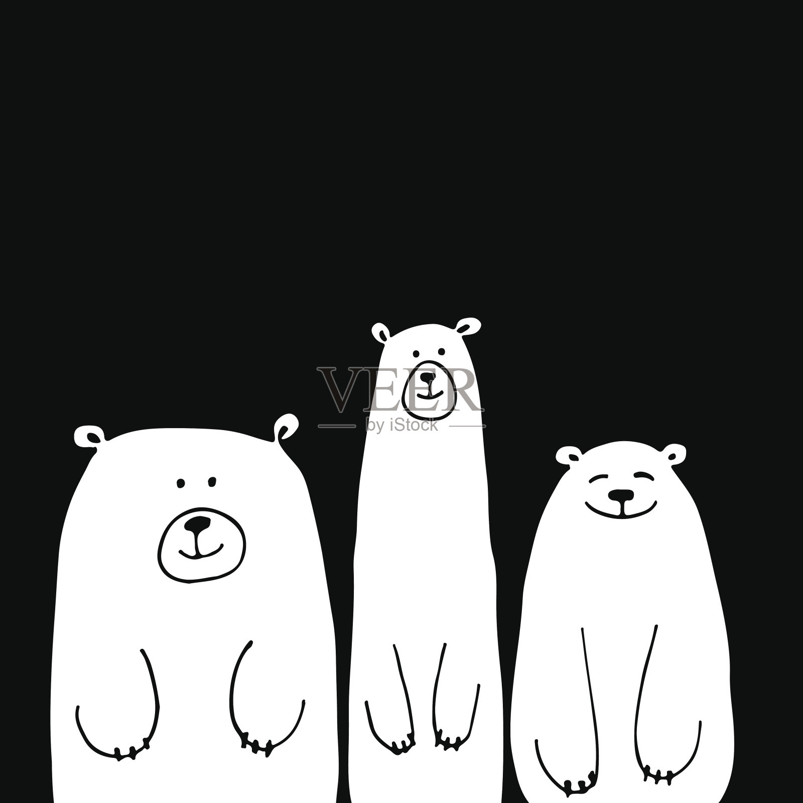 有趣的白熊，你的设计草图插画图片素材